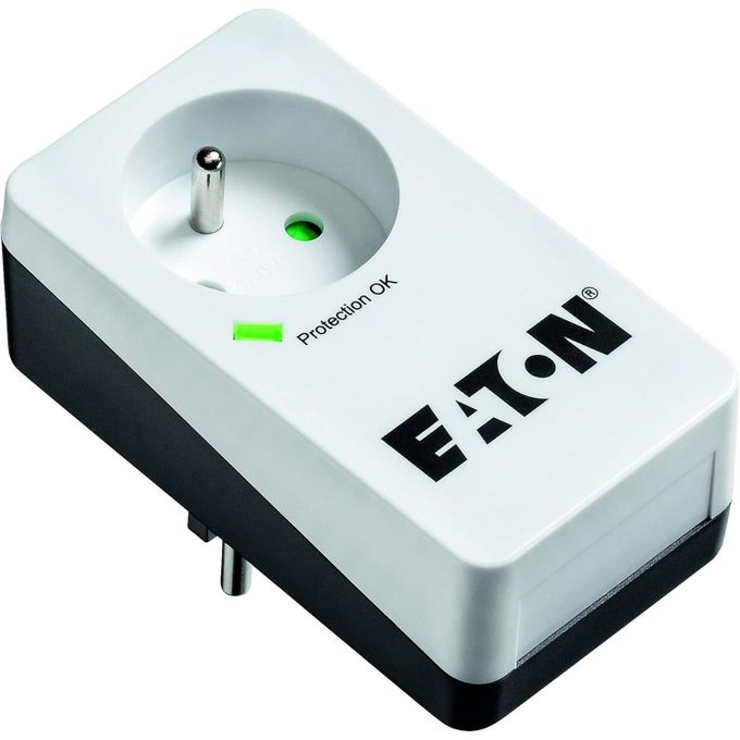 Eaton Prise Parafoudre - Protection Box 1 FR - 1 Prise FR - Blanc & Noir (PB1F)