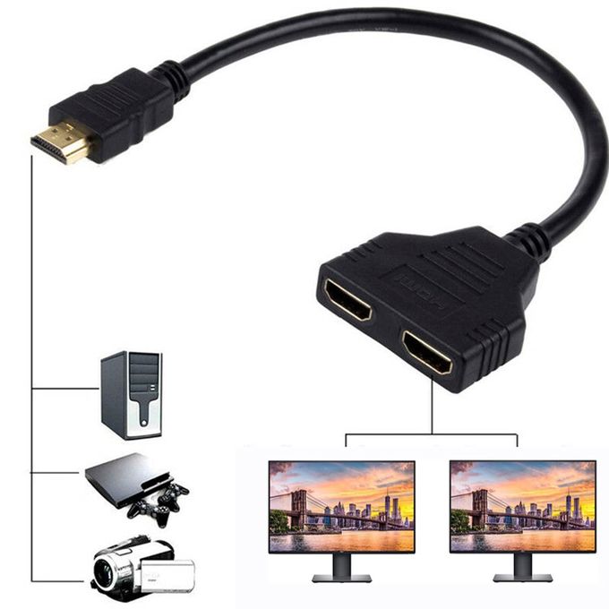 ANTHO Splitter HDMI 1 Entrée / 2 Sorties – Image identique sur 2 écrans