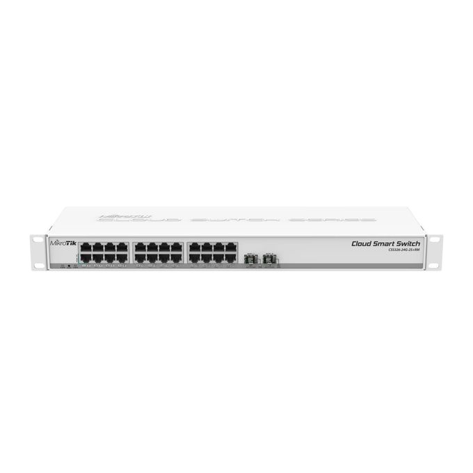 MikroTik Switch Manageable MikroTi k - CSS326-24G-2S+RM – 24 Ports Gigabit + 2 Ports SFP+ 10Gb – Rackmount 1U