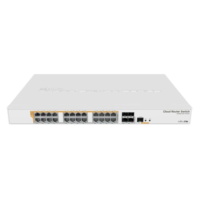 MikroTik Switch PoE Manageable MikroTi k - CRS328-24P-4S+RM – 24 Ports Gigabit PoE+ + 4 Ports SFP+ 10Gb – Rackable - Dualboot - ARM - POE - SFP