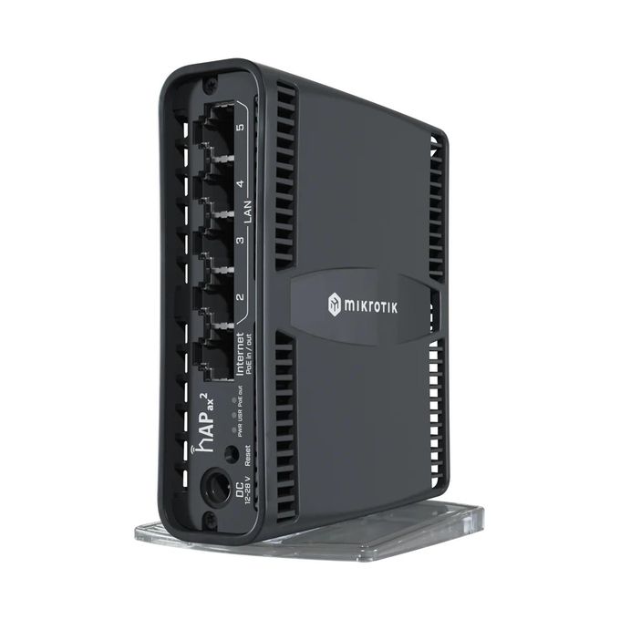 MikroTik Mikroti k hAP ax2 routeur Wifi Gigabit Ethernet Bi-bande (2,4 GHz / 5 GHz) - C52IG-5HAXD2HAXD-TC - ARM64 - ROS V7 - Wifi 6 - POE