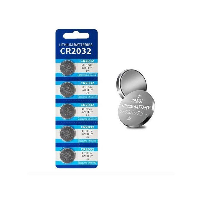 5x Piles Lithium CR2032 3V BIOS CMOS - Gris