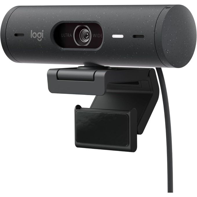 Logitech Webcam Logi BRIO 500 Graphite - Webcam Full HD - champ de vision 90° - double microphones anti-parasite - volet de confidentialité - HDR - USB-C - Technologie Rightlight 4