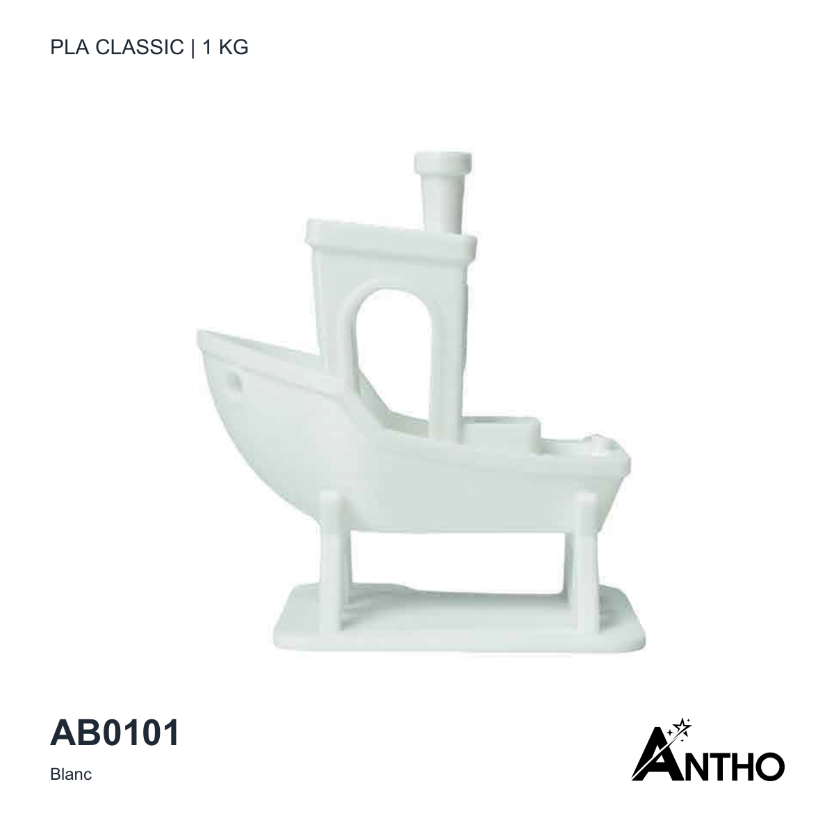 Filament ANTHO PLA Classic 1 kg - Blanc - AB0101