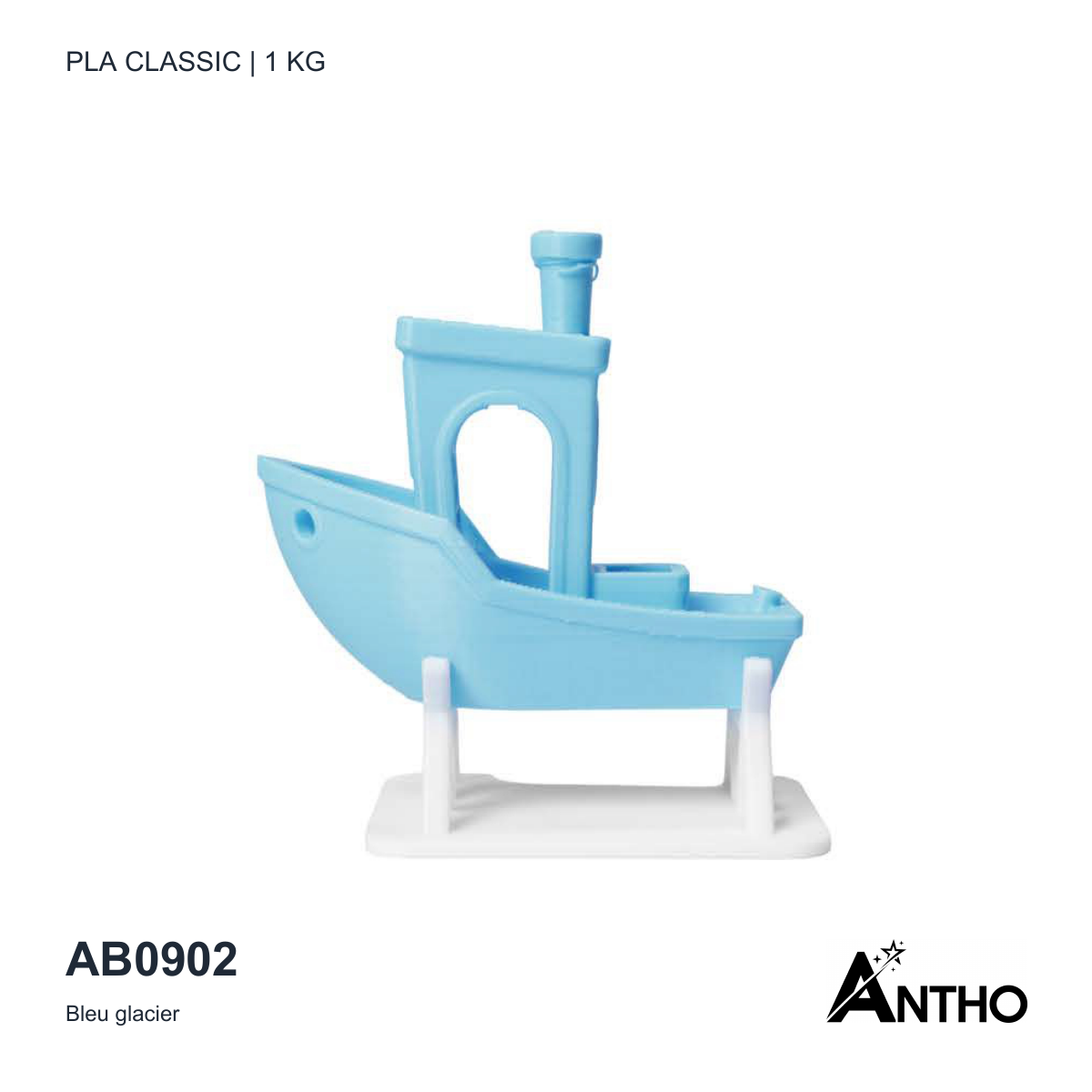 Filament ANTHO PLA Classic 1 kg - Bleu glacier - AB0902