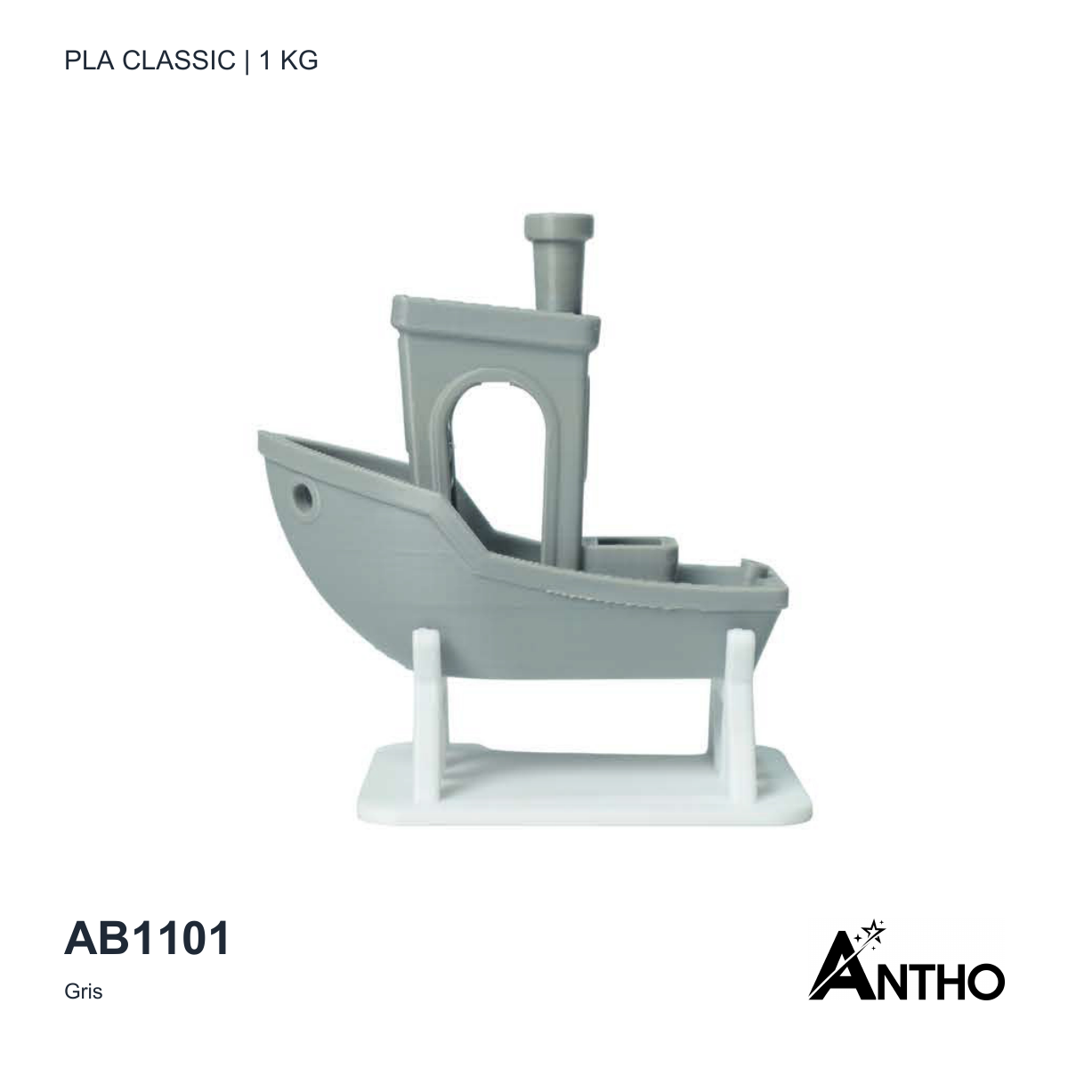 Filament ANTHO PLA Classic 1 kg - Gris - AB1101