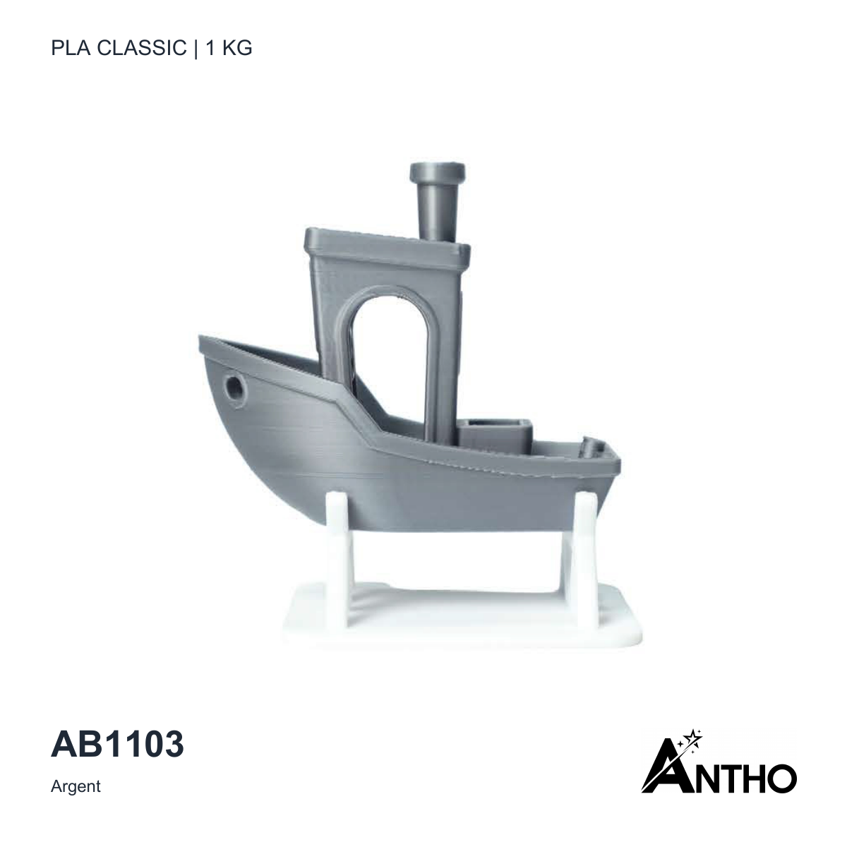 Filament ANTHO PLA Classic 1 kg - Argent - AB1103