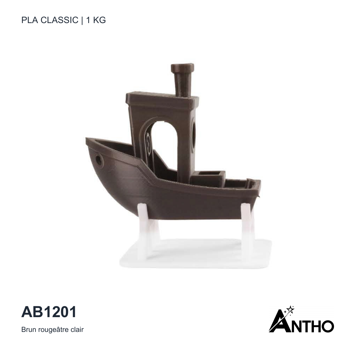 Filament ANTHO PLA Classic 1 kg - Brun rougeâtre clair - AB1201
