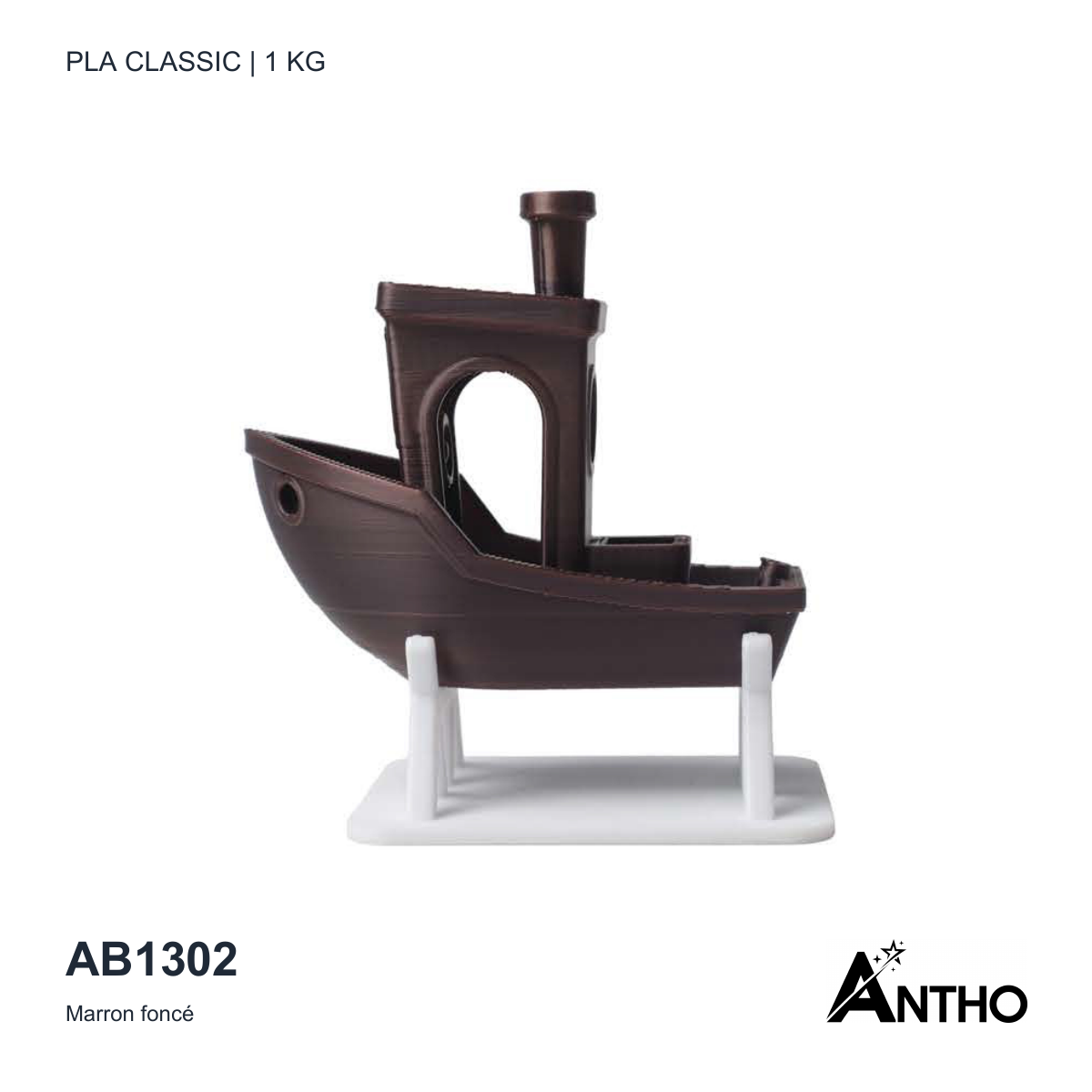 Filament ANTHO PLA Classic 1 kg - Marron foncé - AB1302