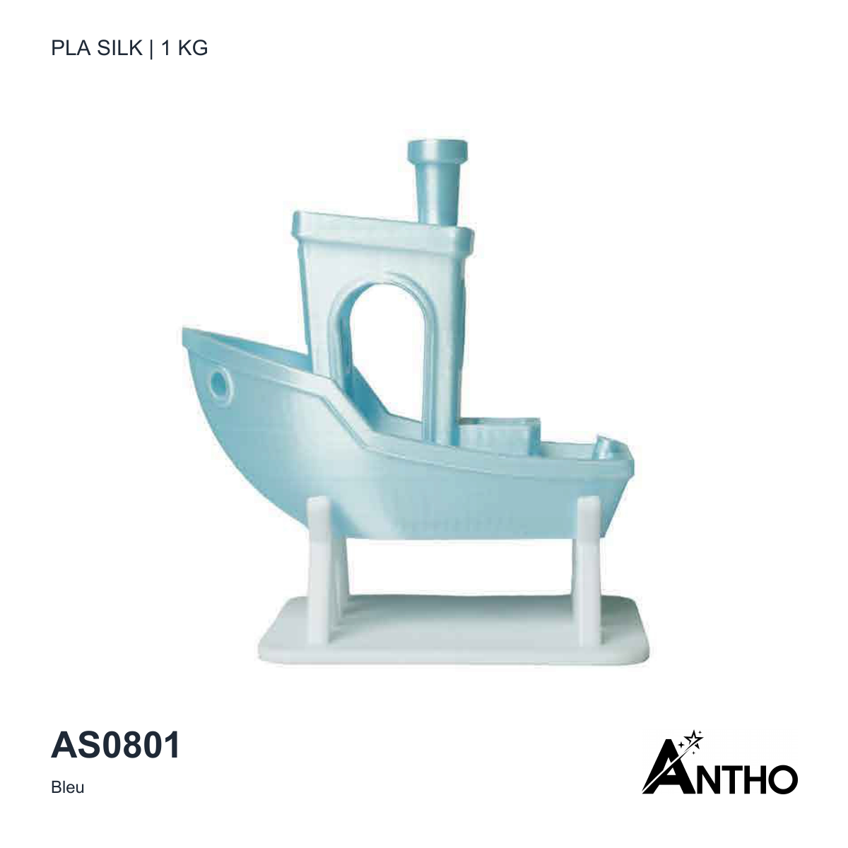 Filament ANTHO PLA Silk 1 kg - Bleu - AS0801