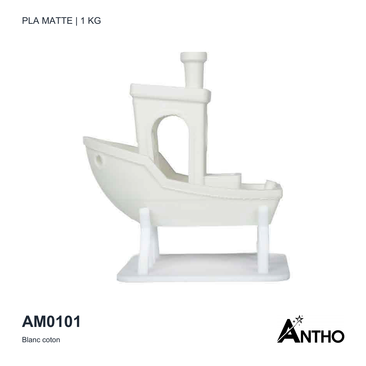 Filament ANTHO PLA Matte 1 kg - Blanc coton - AM0101