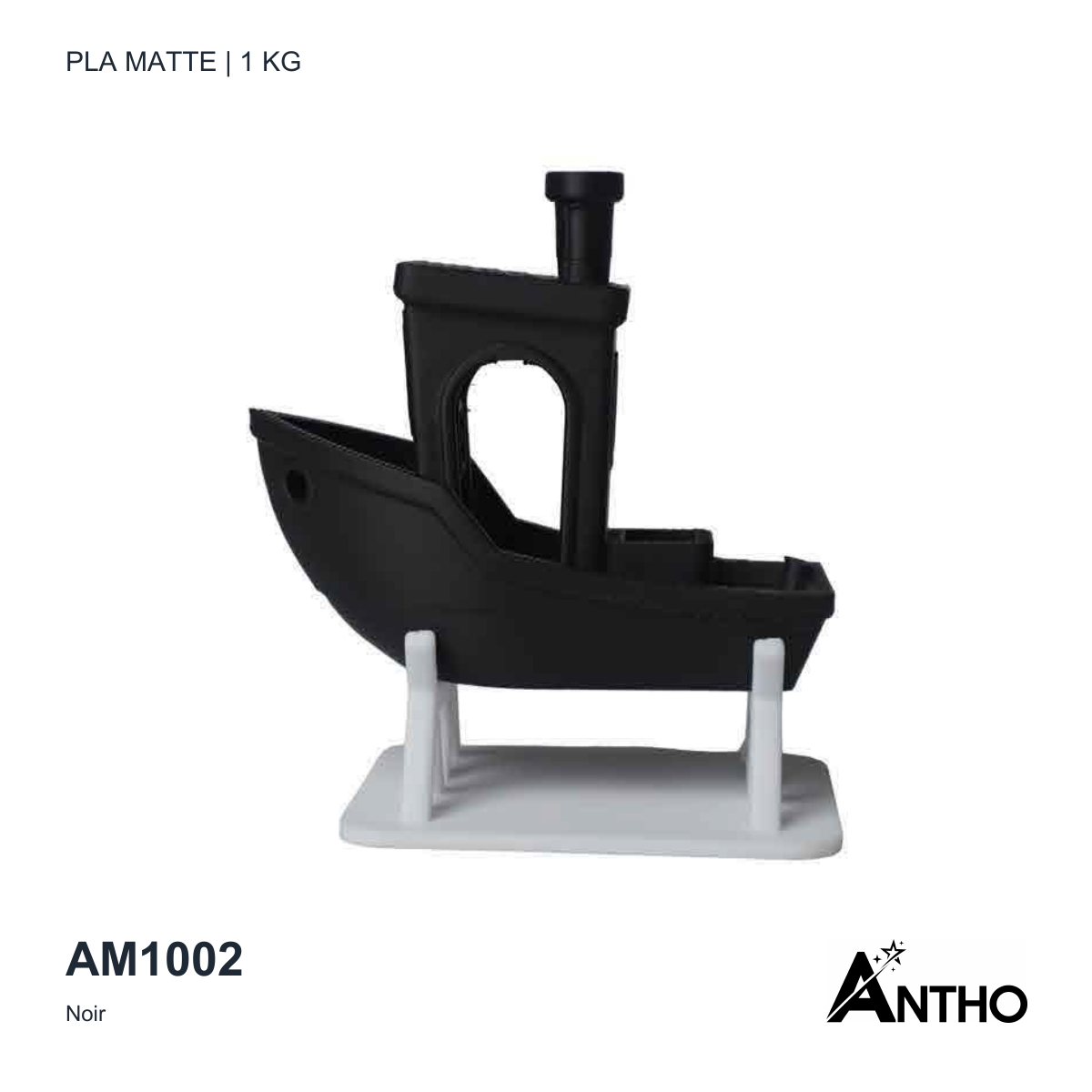 Filament ANTHO PLA Matte 1 kg - Noir - AM1002