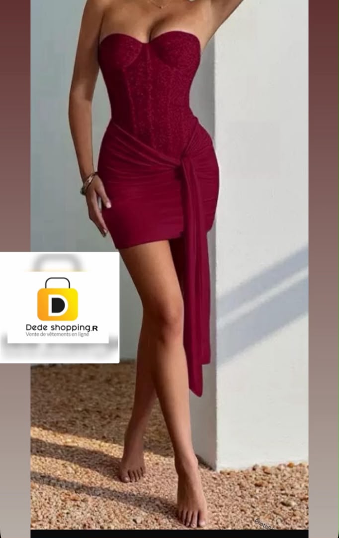 Robe bustier bordeaux