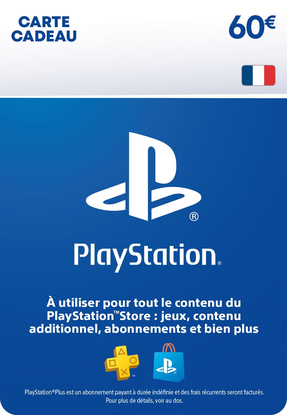 Carte PlayStation 60 €