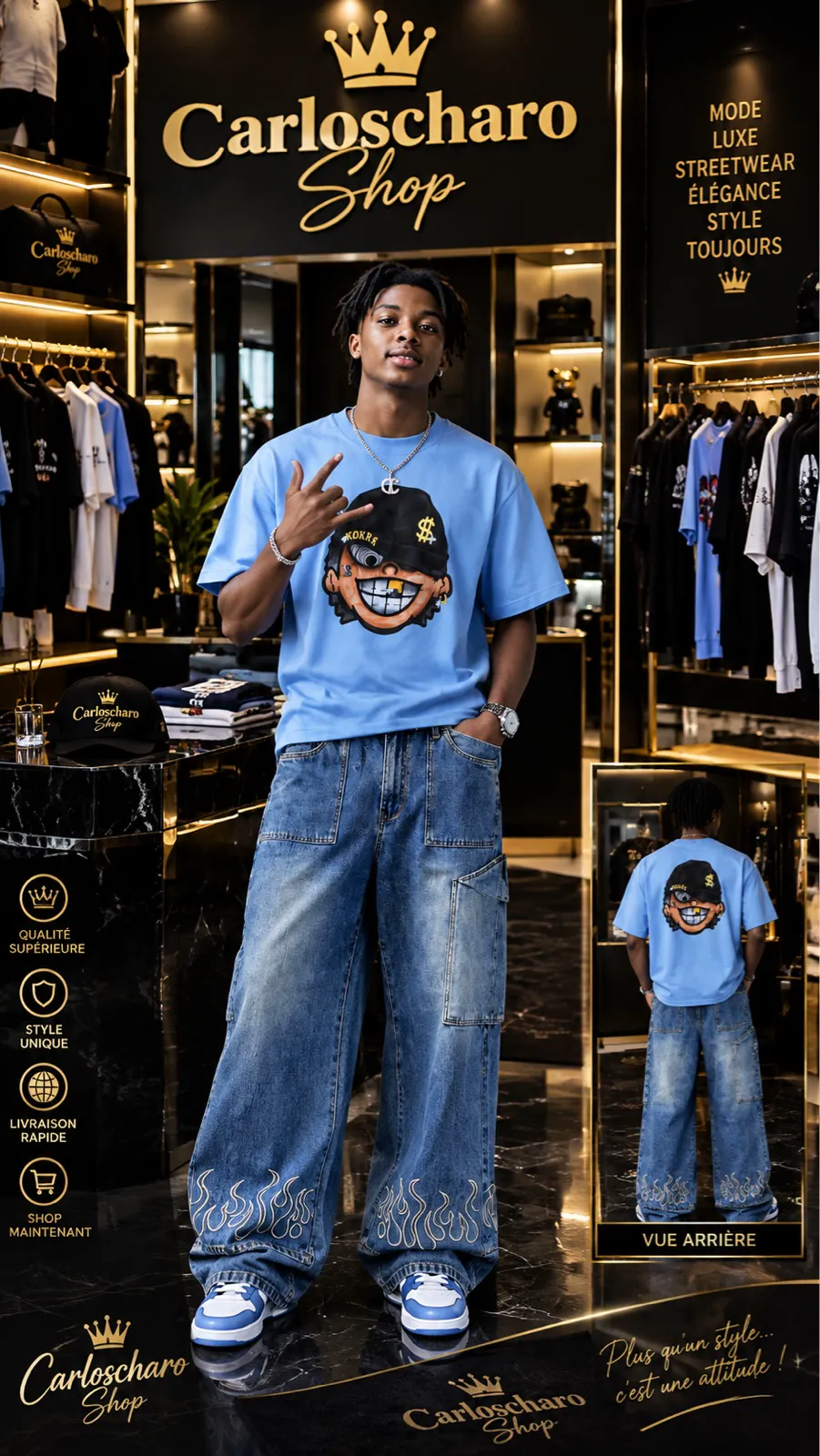 Ensemble streetwear bleu