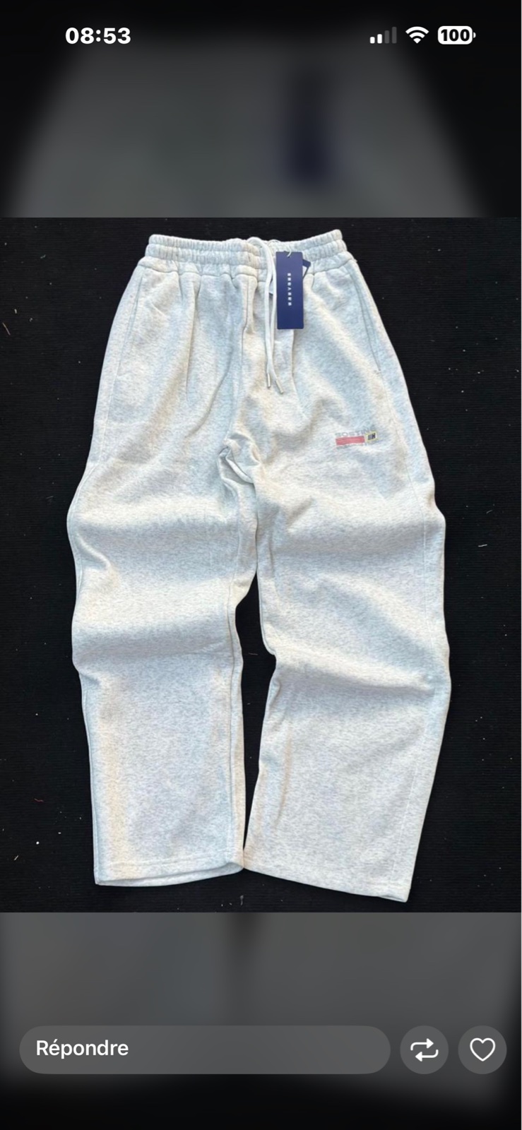 Pantalon jogging beige unisexe